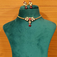 Beautiful Kundan Meenakari Ruby Elegant Pendant Set 2