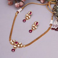 Beautiful Kundan Meenakari Ruby Elegant Pendant Set 4