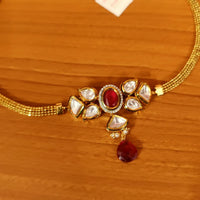 Beautiful Kundan Meenakari Ruby Elegant Pendant Set 6