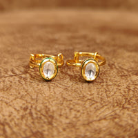 Kundan Polki Oval Shaped Toe Ring 3