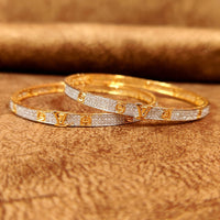 LOUIE VIITTON PATTERN CZ STUDDED DIAMOND LOOK BANGLES 2