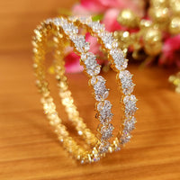 MARQUESE DIAMOND LOOK GOLD PLATED BANGLES 3