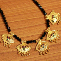 Black Crystal Gold Look Mangalsutra 1