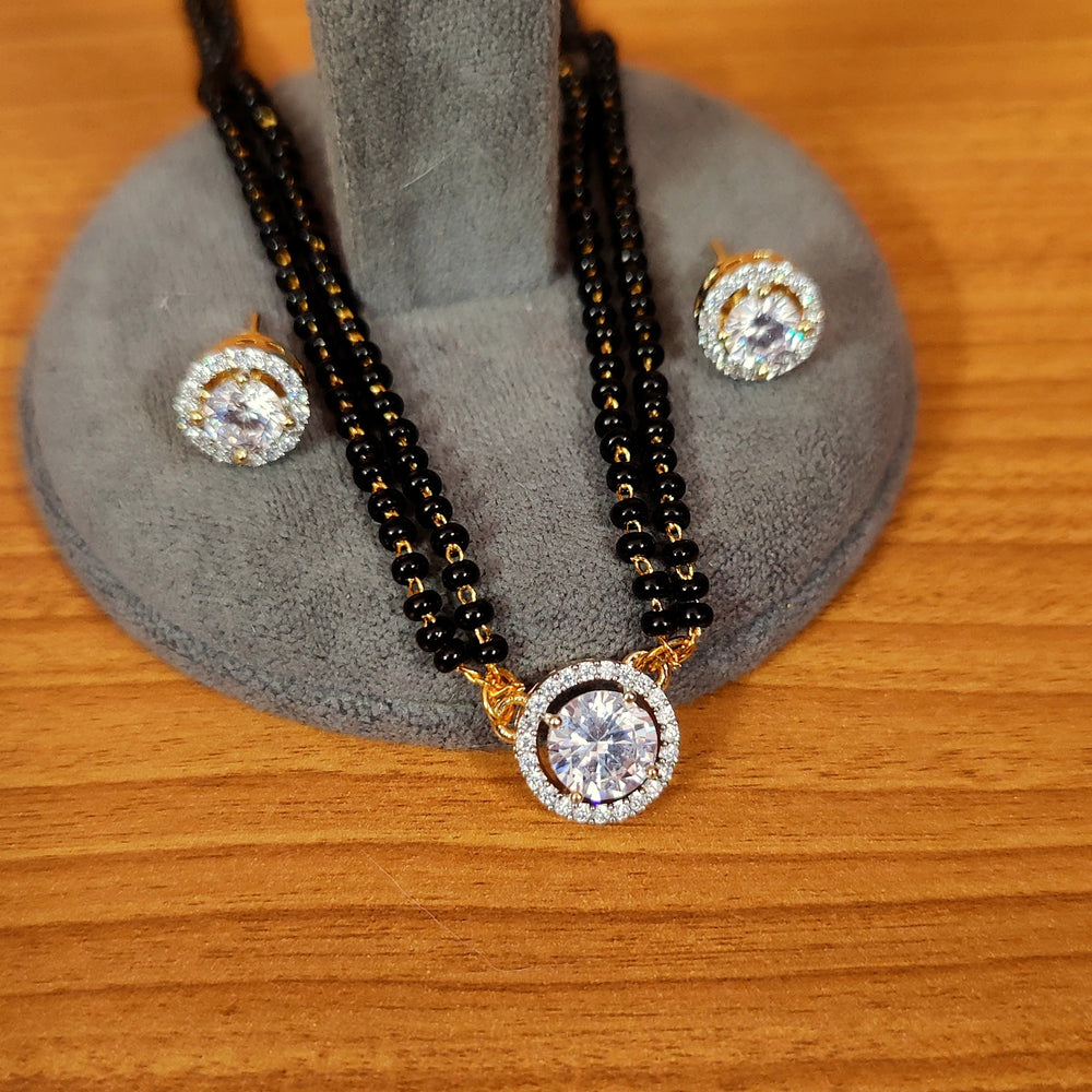 Solitaire Look Gold Plated Mangalsutra