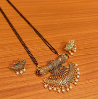 Antique Look Multicolour Polki Mangalsutra 3