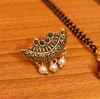 Antique Look Multicolour Polki Mangalsutra 2