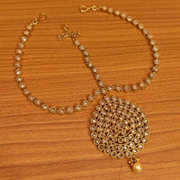 Pear Shaped Polki Dull Finish Bridal Maang Tikka 2