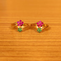 MULTICOLOUR FLOWER PATTERN ADJUSTABLE TOE RING 5