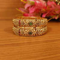 MULTICOLOUR GOLD PLATED REAL LOOK OPENABLE BANGLES 2