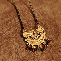 MULTOCOLOUR GOLD PLATED ETHNIC CUBIC ZIRCONIA MANGALSUTRA 2