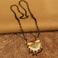 MULTOCOLOUR GOLD PLATED ETHNIC CUBIC ZIRCONIA MANGALSUTRA 3