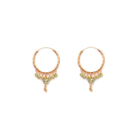 Mint Green Dangling Gold Plated Hoops 1