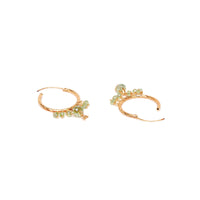Mint Green Dangling Gold Plated Hoops 3