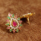 Multicolour Stone & Pearl Studded Pear Shape Jadau Style studs