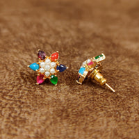 NAVRATAN LOOK GOLD PLATED STAR STUDS 1