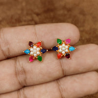 NAVRATAN LOOK GOLD PLATED STAR STUDS 2