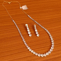 Single Line Diamond Elegant Necklace Set 1