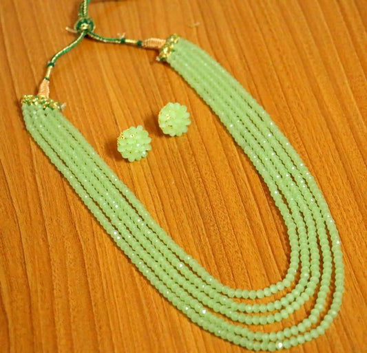 Grape Green Swarovski Crystal Necklace Set - handcrafted necklace for women | Jewelatoz