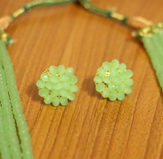 Grape Green Swarovski Crystal Necklace Set - handcrafted necklace for women | Jewelatoz