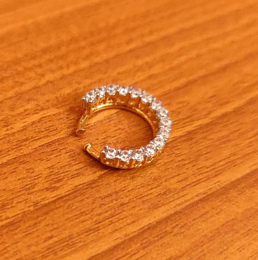 Diamond Look Cubic Zirconia Studded Pressable Nose Ring