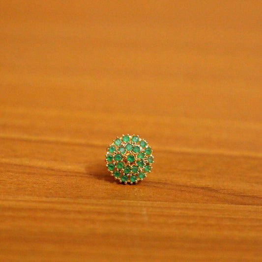 Emerald Colour Round Piercing Nose Ring