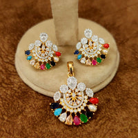Navratna Radiance CZ Pendant Set 5