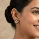 Navratna Royale Pearl Floral Stud Earrings – Multicolor Designer Imitation Jewelatoz