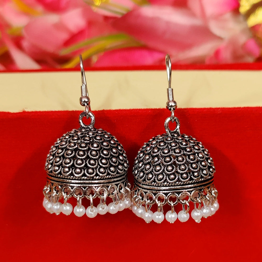 OXIDISED SILVER JHUMKI COMBO1 OF 2 EARRINGS
