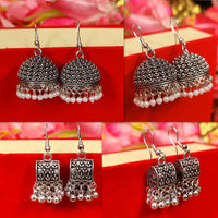 OXIDISED SILVER JHUMKI COMBO1 OF 2 EARRINGS 5