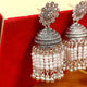OXIDISED SILVER LOOK PEARL DANGLING JHUMKA'S