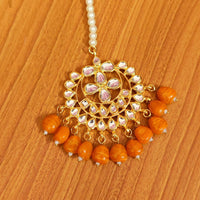 Orange Kundan Maangtikka 1