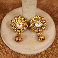 PAISLEY GOLD PLATED KUNDAN LOOK STUDS 4