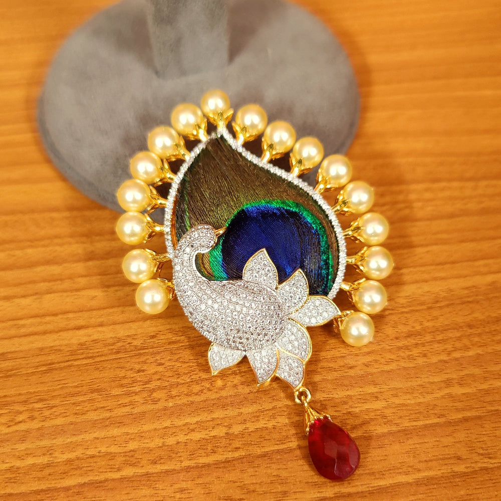 MorNeel Peacock Pearl Pendant Set