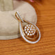 REAL DIAMOND LOOKALIKE CZ STUDDED ELEGANT PENDANT SET WITH CHAIN