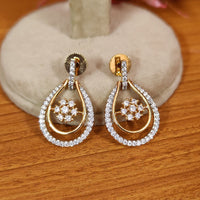 REAL DIAMOND LOOKALIKE CZ STUDDED ELEGANT PENDANT SET WITH CHAIN 2