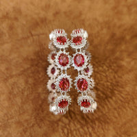 PINKISH RUBY SILVER PLATED PARTY WEAR BANGLES 6