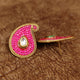 PINKISH STONE KUNDAN POLKI PAISLEY STUDS