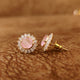 PINK ONYX DIAMOND LOOK GOLD PLATED STUDS