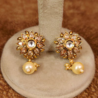 POLKI STUDDED KUNDAN POLKI & PEARL STUDS 3
