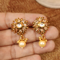 POLKI STUDDED KUNDAN POLKI & PEARL STUDS 2