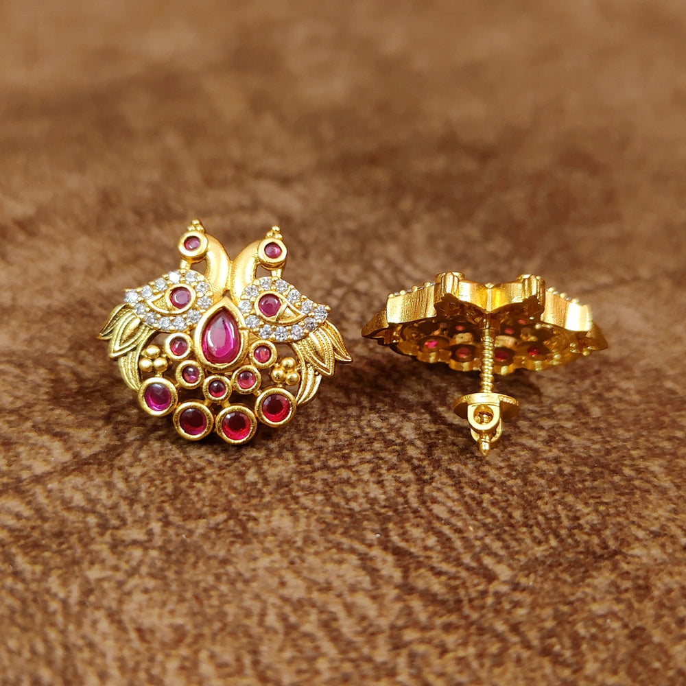 PREMIUM CZ & KEMPU PEACOCK SCREW BACK STUDS