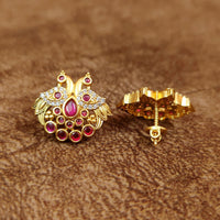 PREMIUM CZ & KEMPU PEACOCK SCREW BACK STUDS 1