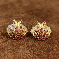 PREMIUM CZ & KEMPU PEACOCK SCREW BACK STUDS 3