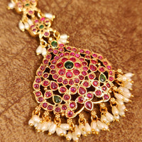 PREMIUM MULTICOLOUR KEMPU STONE BRIDAL MAANG TIKKA 1