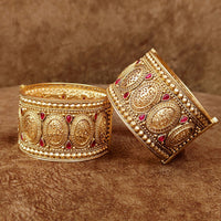 RAJWADI POLISH GOLD PLATED OPENABLE KADA BANGLES 3