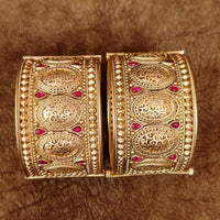 RAJWADI POLISH GOLD PLATED OPENABLE KADA BANGLES 1