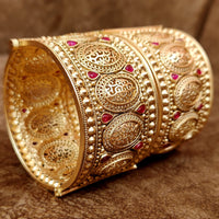 RAJWADI POLISH GOLD PLATED OPENABLE KADA BANGLES 2