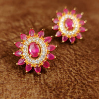 REAL DIAMOND LOOKALIKE EMERALD COLOUR STUDDED STUDS 3