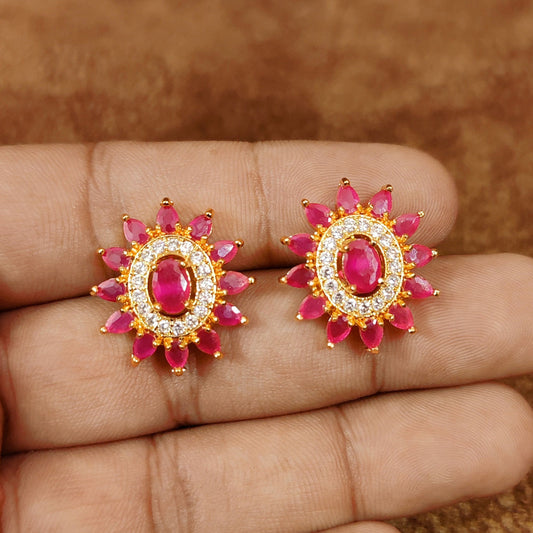 REAL DIAMOND LOOKALIKE EMERALD COLOUR STUDDED STUDS