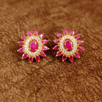 REAL DIAMOND LOOKALIKE EMERALD COLOUR STUDDED STUDS 4
